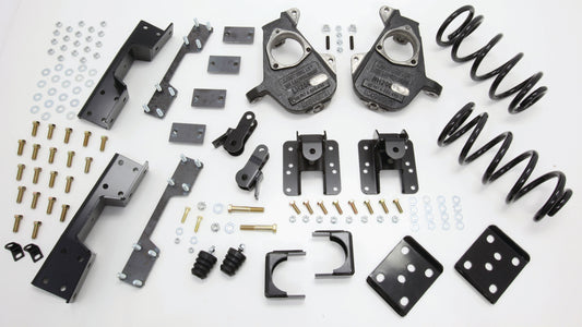 2007-13 S-Cab Silverado 3/5" Deluxe Drop Kit (Spindles, Coil Springs, Rear Hangers, Flip Kit, C-Notch, & Bump Stops)
