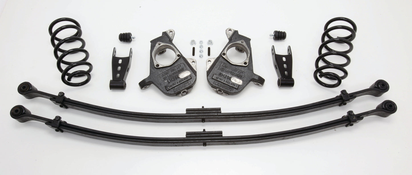 2007-13 S-Cab Silverado 3/5" Deluxe Drop Kit (Spindles, Coil Springs, Leaf Springs, Shackles, & Bump Stops)