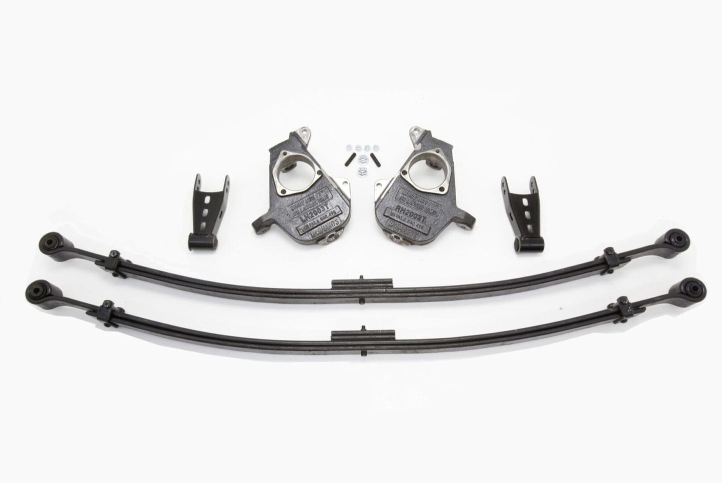 2/4 Inch Spindle/Leaf Spring Lowering Kit 1999-2006 Silverado/Sierra 1500 2WD/4WD with T-Style Spindles
