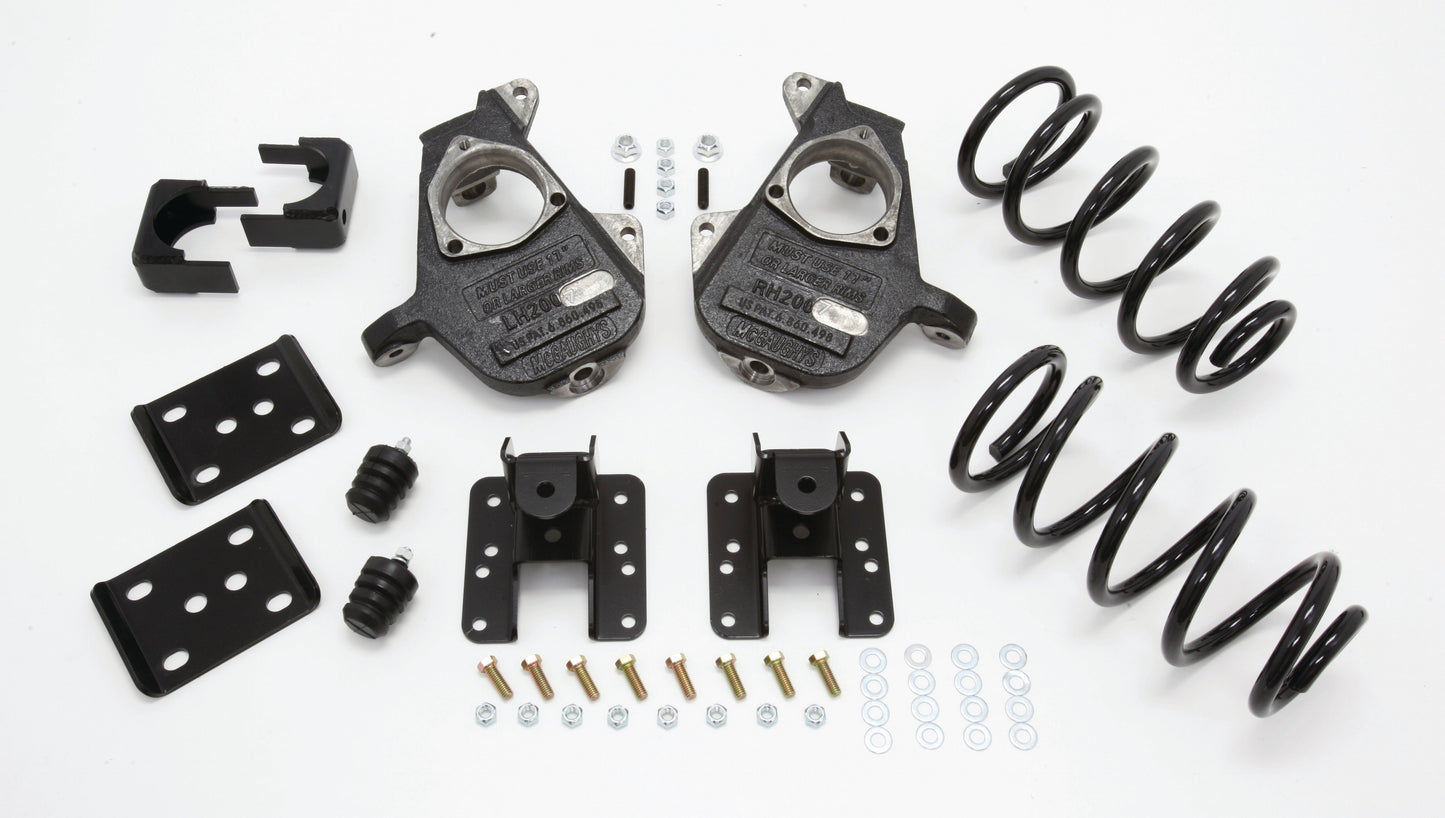 2007-13 Quad Silverado 3/5" Deluxe Drop Kit (Spindles, Coil Springs, Rear Hangers, Flip Kit, & Bump Stops)