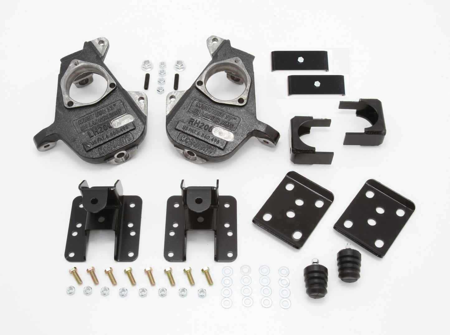 2007-13 S-Cab Silverado 2/4" Deluxe Drop Kit (Spindles, Rear Hangers, & Flip Kit)