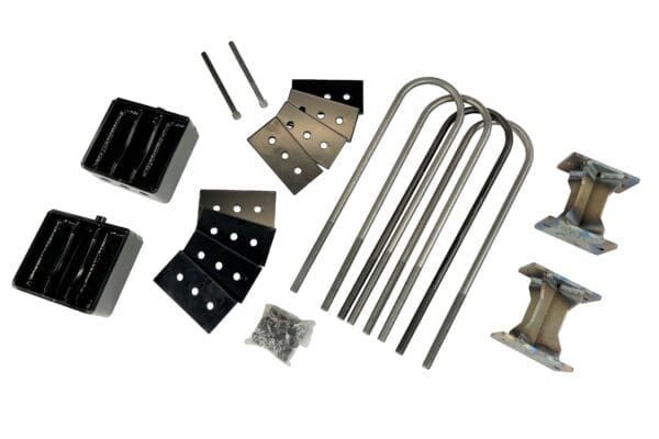 Truck leaf spring lift kit parts.