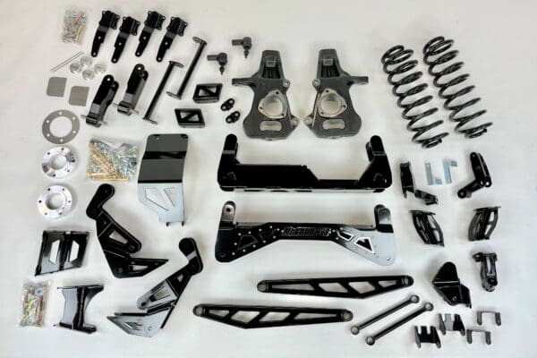 Black lift kit for truck suspension