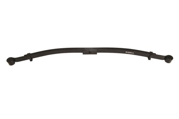 Black leaf spring for a vehicle.