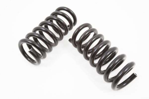 Two black metal coil springs.