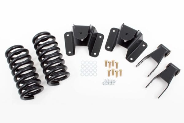 Suspension lift kit with springs and brackets.