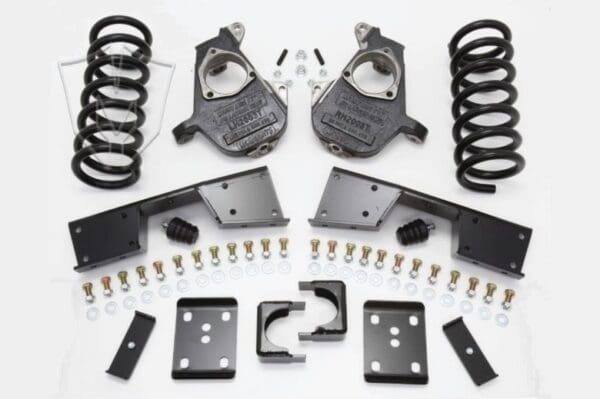 Suspension lift kit with hardware and springs.