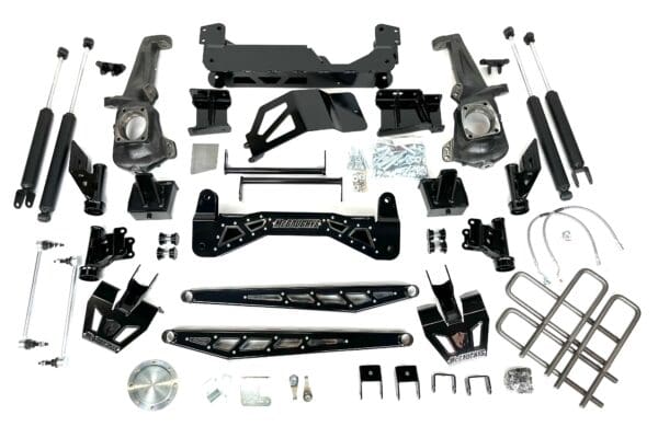 Truck suspension lift kit parts.