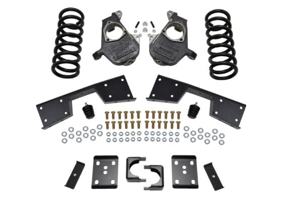 Suspension lift kit with hardware and springs.