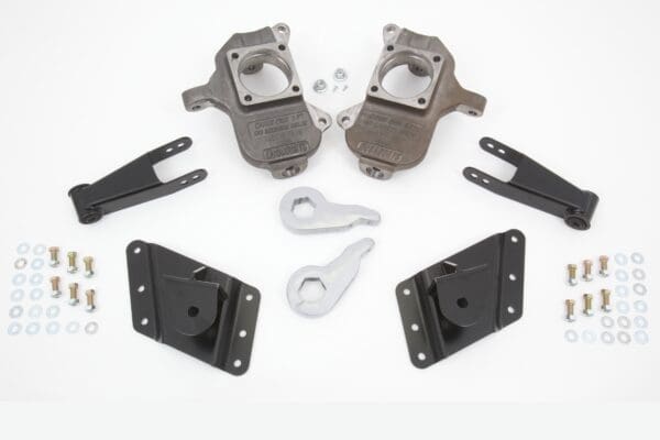 Suspension lift kit for trucks with hardware.