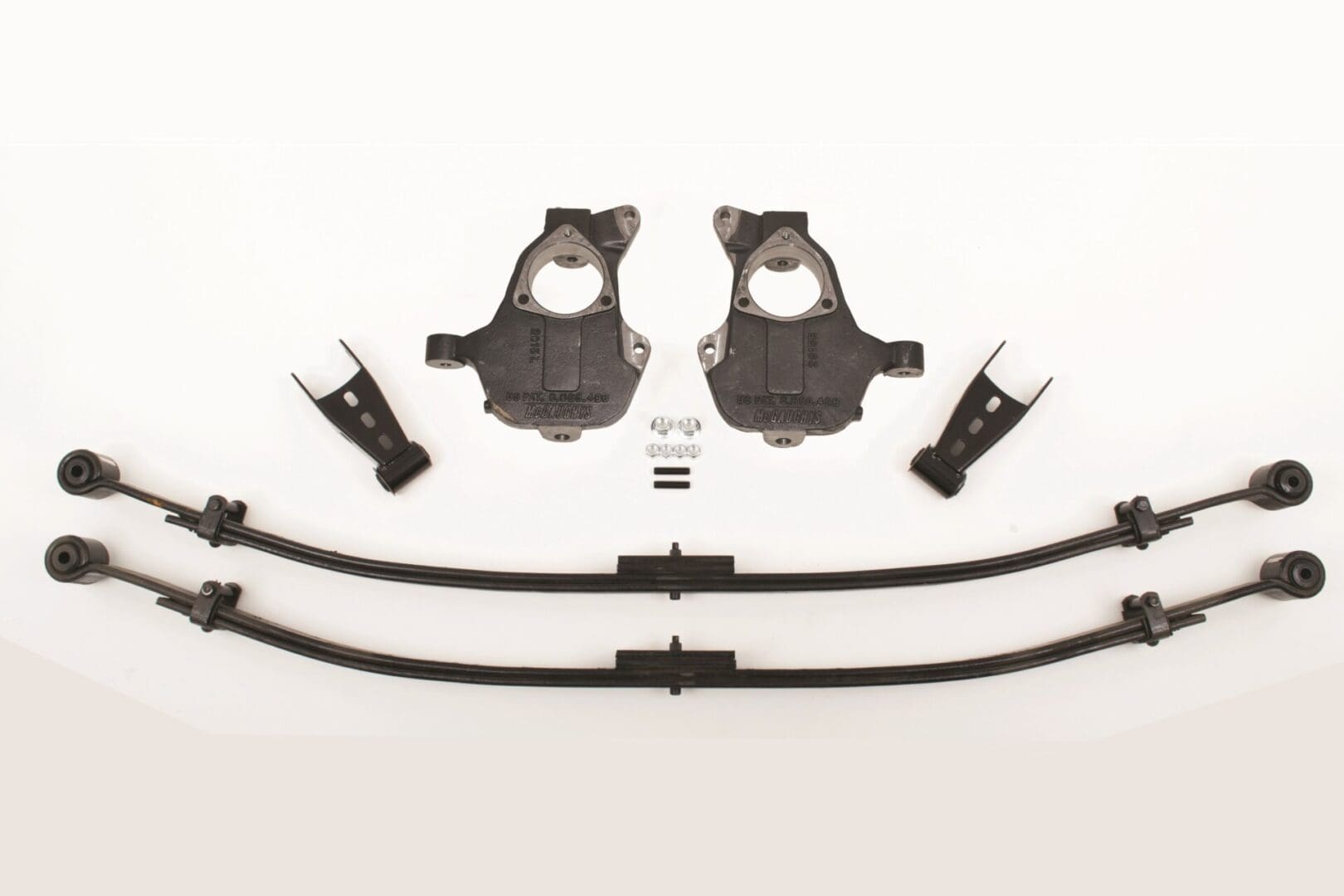 Car suspension lift kit with springs and brackets.