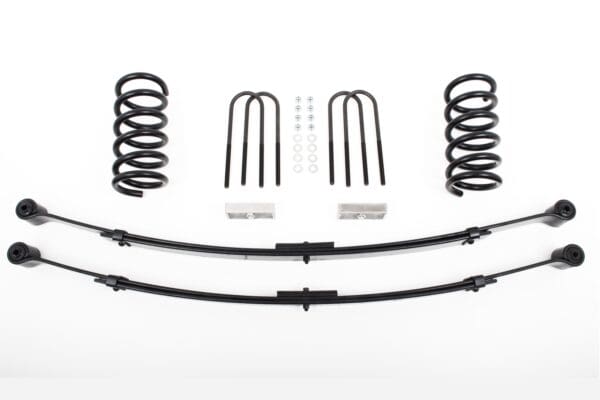 Suspension lift kit with springs and hardware.