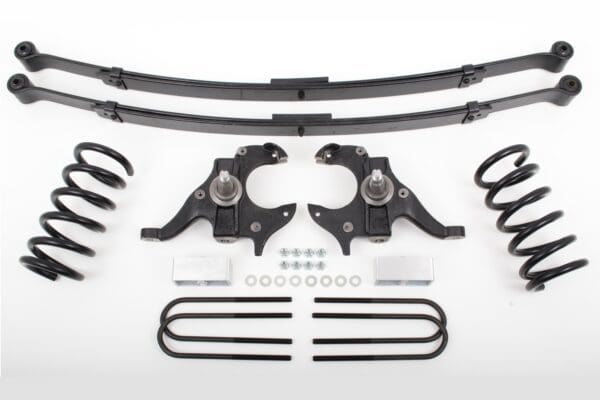 Car suspension parts kit with springs.