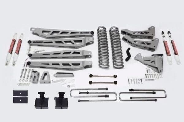 Truck lift kit with springs and brackets.