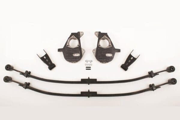 Car suspension lift kit with springs and brackets.