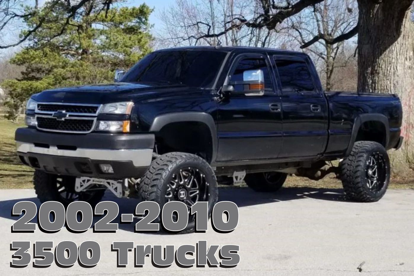 Black Chevrolet Silverado 3500 truck.