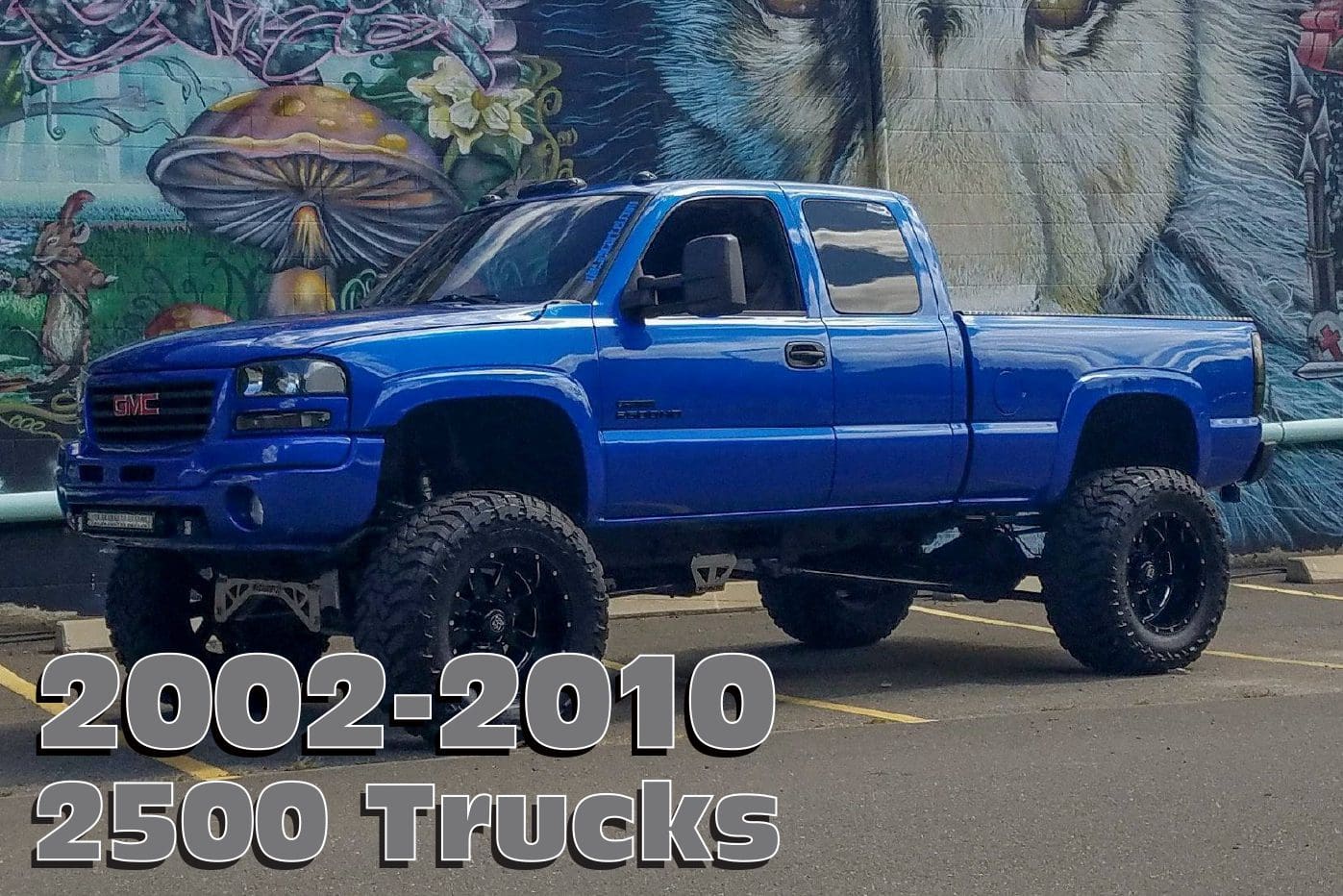 Blue 2002-2010 GMC 2500 pickup truck.