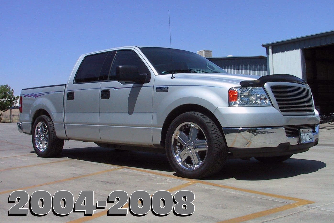 Silver Ford F-150 pickup truck.