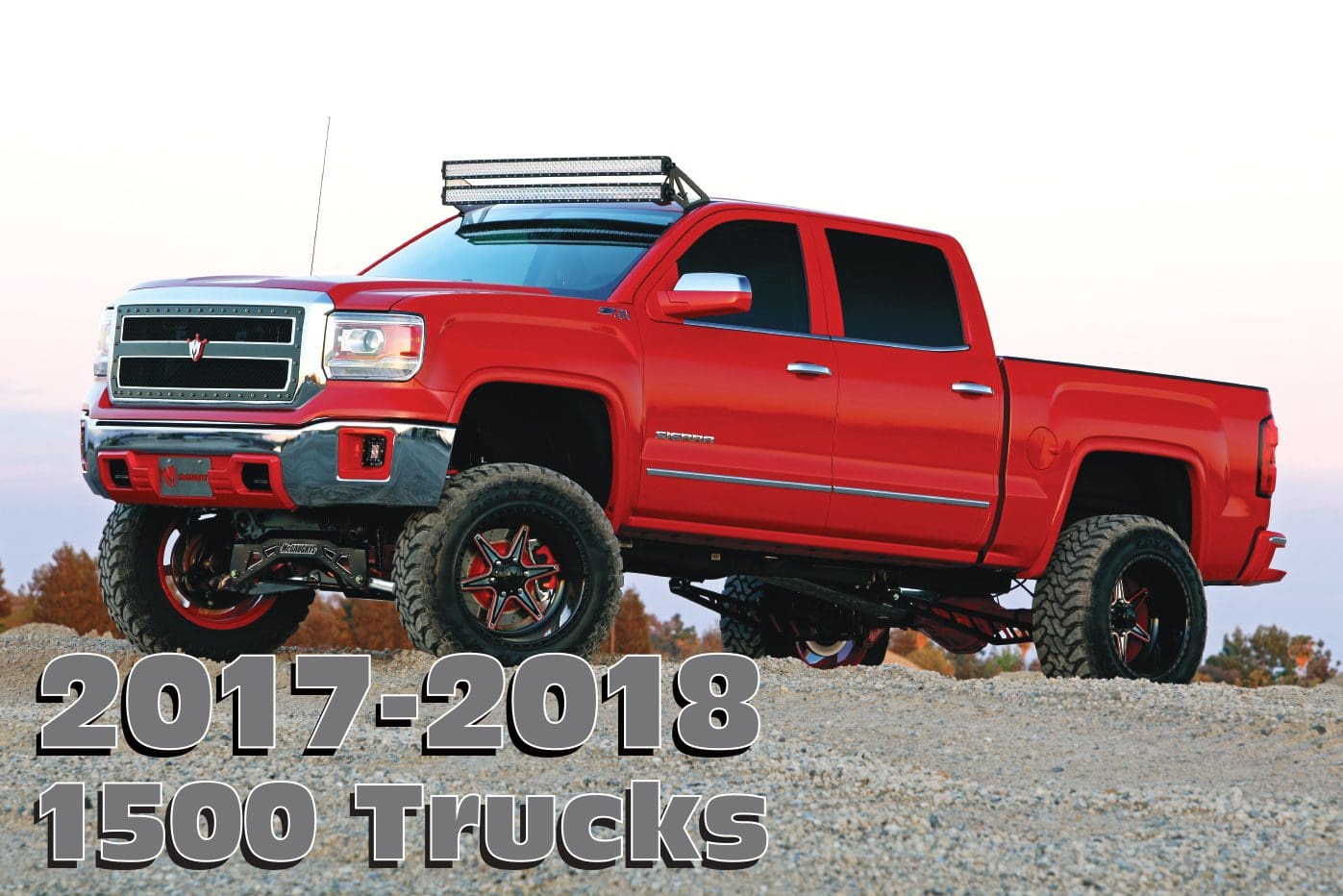 Red 2017-2018 GMC Sierra 1500 truck.