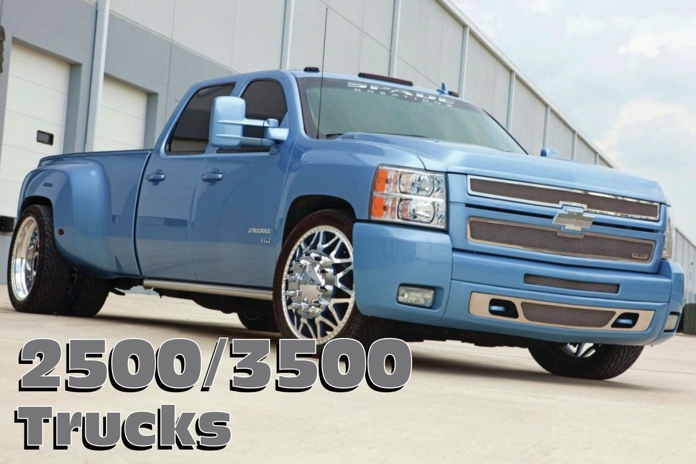 Blue Chevrolet Silverado 2500/3500 truck.