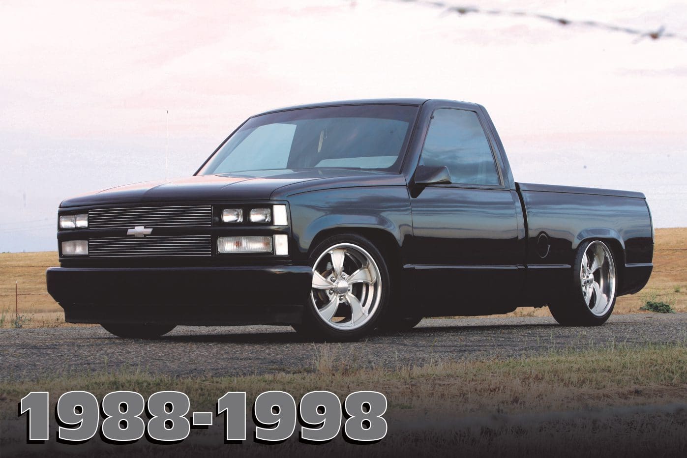 Black 1988-1998 Chevrolet pickup truck.