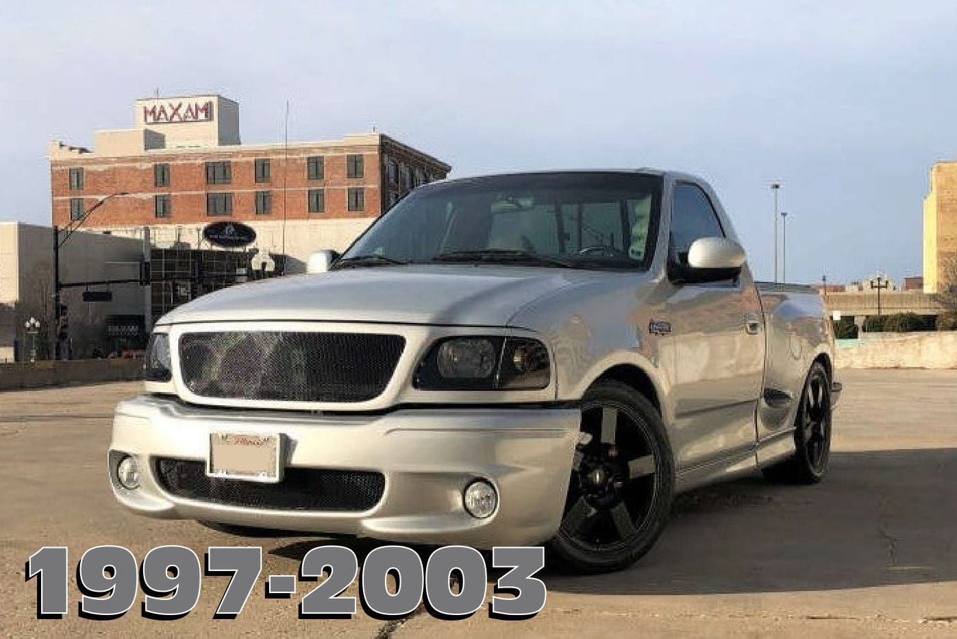 Silver Ford F-150 Lightning pickup truck