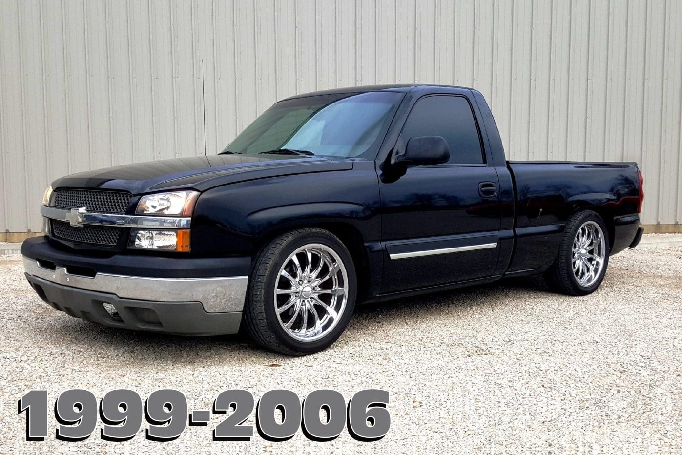 Black Chevrolet Silverado pickup truck.