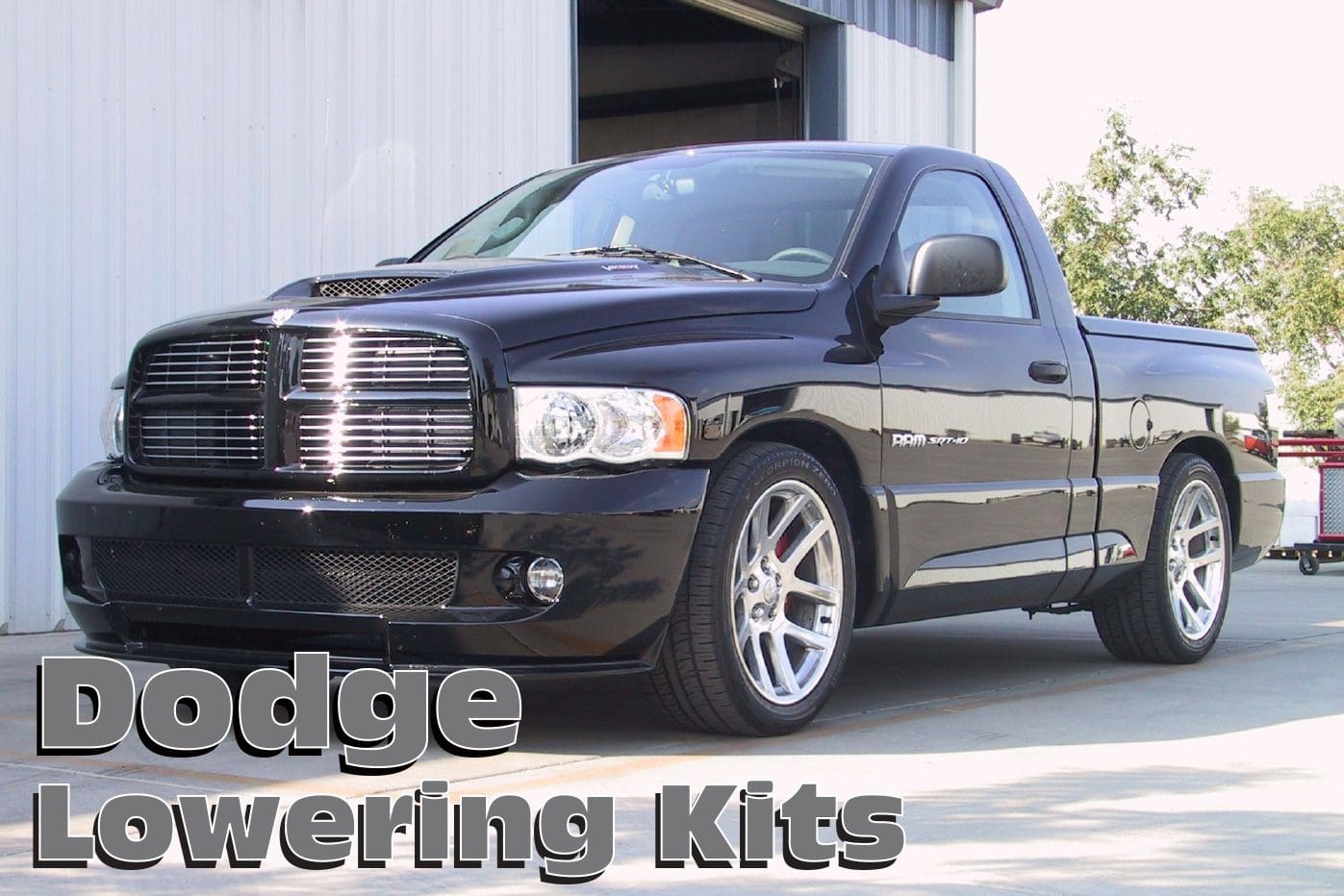 Black Dodge Ram SRT-10 pickup truck.