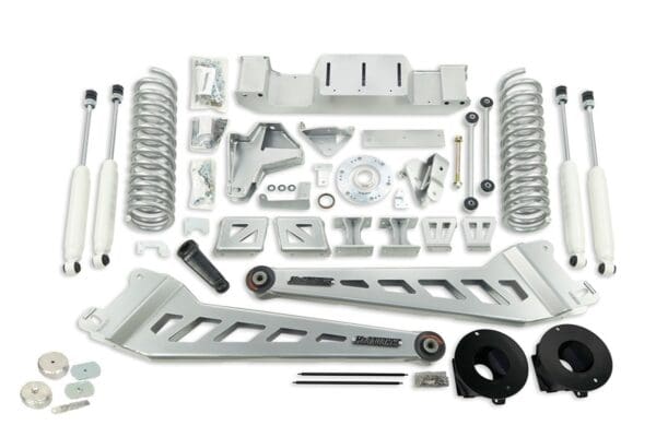 A large assortment of parts for the jeep wrangler