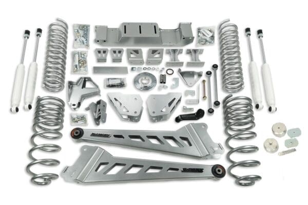 A large assortment of parts for the jeep wrangler