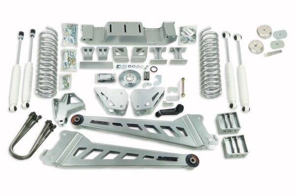 The complete lift kit includes all of the components needed to fit on a vehicle.