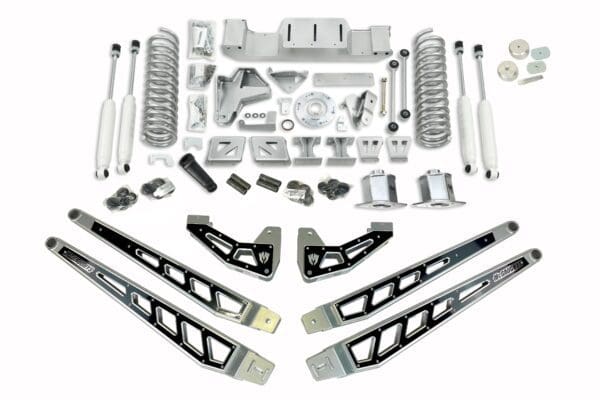 The complete lift kit includes all of the components needed to build a full suspension system.